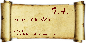 Teleki Adrián névjegykártya