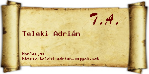Teleki Adrián névjegykártya